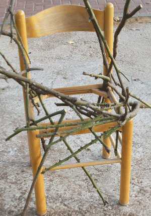 כיסא קשור עם ענפים