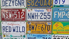שלטים עם מספרים של כלי רכב